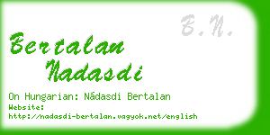 bertalan nadasdi business card